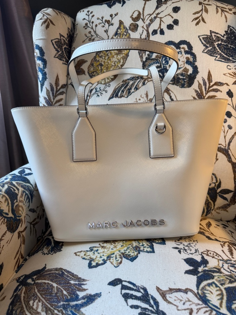 Marc Jacobs White Leather Tote with Top Handles
